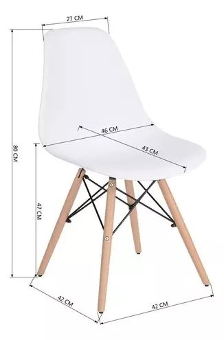JUEGO DE COMEDOR EAMES ROUND 4P NEGRO - 5