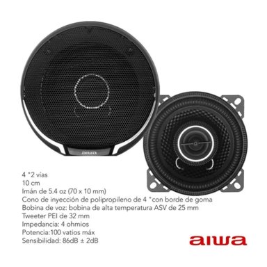 PAR DE PARLANTES PARA AUTO AIWA 2 VIAS 100W 4 PULGADAS - 3