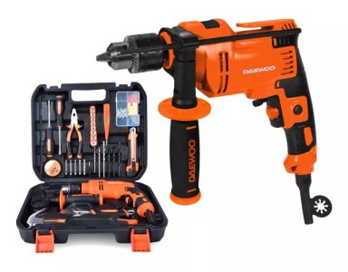 KIT DAEWOO DAID550K TALADRO DE IMPACTO 550 W + HERRAMIENTAS + ACCESORIOS - 1