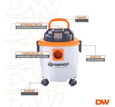 COMBO HIDROLAVADORA 1400W + ASPIRADORA TACHO 15L DAEWOO - 3