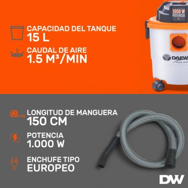 COMBO HIDROLAVADORA 1400W + ASPIRADORA TACHO 15L DAEWOO - 4