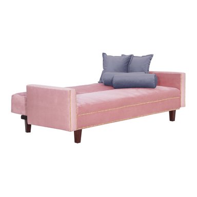 FUTÓN 3 CUERPOS FELPA ROSADO SOFA CAMA VANGUARDIA 200 X110 ROSA GRIS - 3