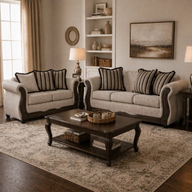 JUEGO LIVING SOFIA 3 2 BEIGE - 1
