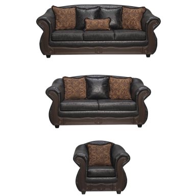 JUEGO DE LIVING 3 2 1  ESTAMBUL NEGRO - 3