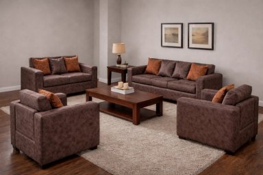 JUEGO DE LIVING 3 2 1 1 EZEIZA CHOCOLATE - 1