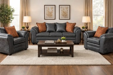 JUEGO DE LIVING 3 1 1 ACONCAGUA NEGRO - 1