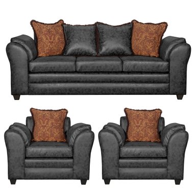 JUEGO DE LIVING 3 1 1 ACONCAGUA NEGRO - 2