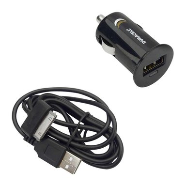 CARGADOR GEN CELULAR DURACELL USB PARA AUTO ENCENDEDOR AUTO+CABLE IP4 ORIGINAL - 3