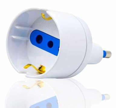 ADAPTADOR ENCHUFE CORRIENTE ELECTRICO SCHUKO UNIVERSAL EUROPEO TIPO E F SCHUKO - 1