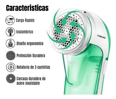 SACA PELUSAS REMOVEDOR RECARGABLE PELOS Y MOTA ROPA TELAS MULTICOLOR SK-883 COLOR AL AZAR - 6