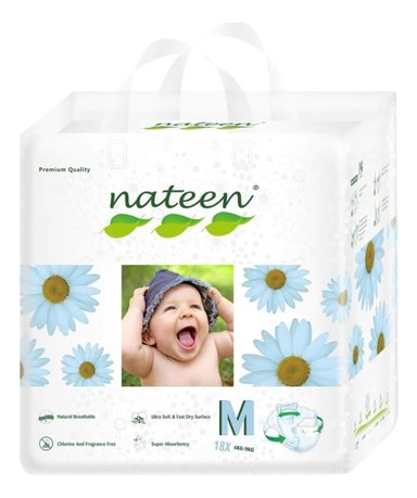 PAÑALES NATEEN PREMIUM ECOLÓGICOS M 18 UNIDADES - 1