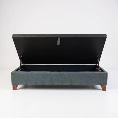 Base Cama Baul 1 PLaza L200 (Gris)  / Ruedas Deluxe con freno / Sin refuerzo - 1