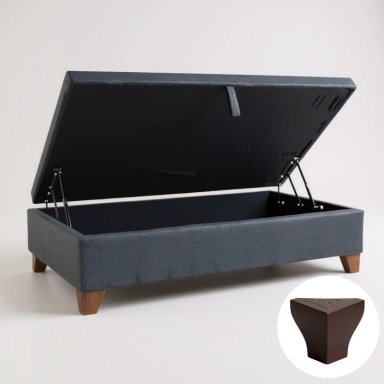 Base Cama Baul 1 PLaza L200 (Gris)  / Ruedas Deluxe con freno / Sin refuerzo - 2