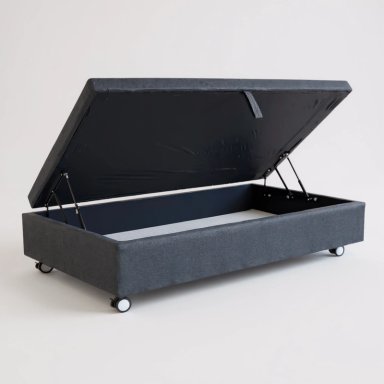 BASE CAMA BAUL 1.5 PLAZA L200 (GRIS) / RUEDAS LOGO CON FRENO / CON REFUERZO - 1