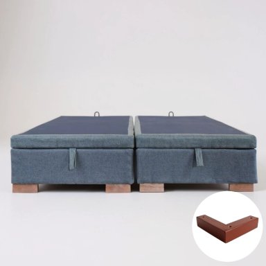 BASE CAMA BAUL FULL DIVIDIDA L200 (GRIS) / PATAS DE MADERA 4.5 CM / SIN REFUERZO - 1
