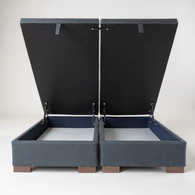 BASE CAMA BAUL 2 PLAZAS DIVIDIDA L190 (GRIS) / PATAS DE MADERA 4.5 CM / SIN REFUERZO - 1