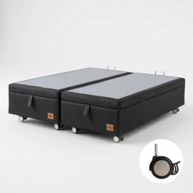 BASE CAMA BAUL 2 PLAZAS DIVIDIDA L200 (NEGRO) / RUEDAS LOGO CON FRENO / SIN REFUERZO - 2