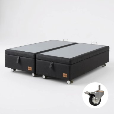 BASE CAMA BAUL 2 PLAZAS DIVIDIDA L200 (NEGRO) / RUEDAS DELUXE CON FRENO / SIN REFUERZO - 2