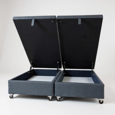 BASE CAMA BAUL 2 PLAZAS DIVIDIDA L200 (GRIS) / RUEDAS PYTON CON FRENO / CON REFUERZO - 1