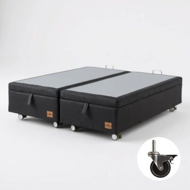 BASE CAMA BAUL KING DIVIDIDA (NEGRO) / RUEDAS PYTON CON FRENO / SIN REFUERZO - 2