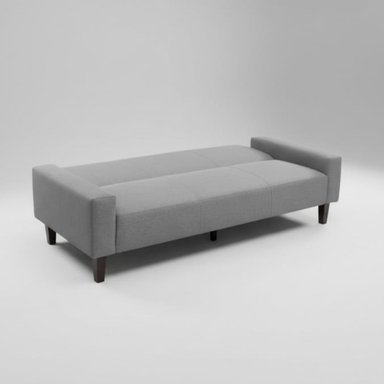 FUTON SOFA CAMA 3 CUERPOS TAPIZ GENOVA - CON REPOSABRAZOS (GRAFITO) - 1