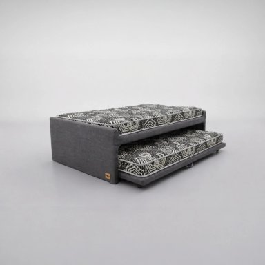 CAMA NIDO 1.5 PLAZA / 190 CM ARRIBA Y ABAJO - COLCHON IDEAL- RUEDAS DIVAN (GRIS) - 1