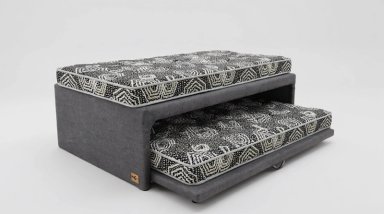 CAMA NIDO 1.5 PLAZA - 190 CM ARRIBA / 180 CM ABAJO - COLCHON IDEAL - RUEDAS DIVAN (GRIS) - 1