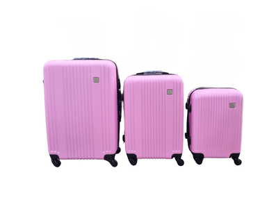 SET DE 3 MALETAS S-M-L ROSADA - 1