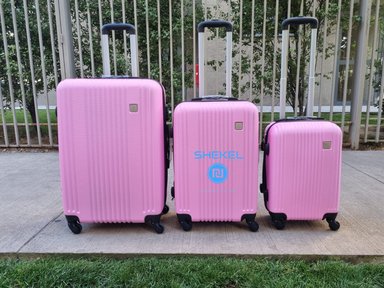 SET DE 3 MALETAS S-M-L ROSADA - 2