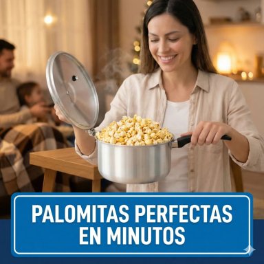 OLLA PARA CABRITAS PALOMITAS 3.8 LITROS PANELUX ALUMINIO POP CORN PLATEADO - 7