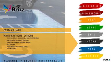 PINTURA BAUM/BRIZZ VERDE ALTO TRAFICO BASE AGUA TINETA 16 L - 2