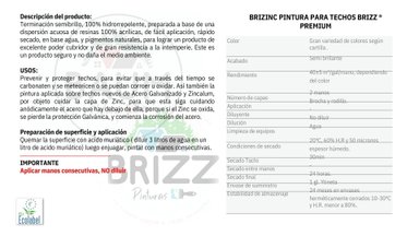 PINTURA BAUM/BRIZZ ROJO COLONIAL PARA TECHO BRIZZINC GALÓN 4 L - 4