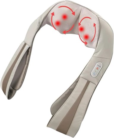 MASAJEADOR SHIATSU DELUXE CON CALOR, FUNCION REVERSIBLE Y ADAPTADORES PARA HOGAR Y AUTO - 1