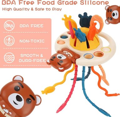 SONAJERO MONTESSORI SENSORIAL DE SILICONA OSO TAMAÑO M - 1