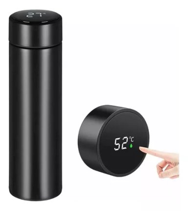TAZA TERMO INTELIGENTE DIGITAL TÁCTIL LED TEMPERATURA COLOR NEGRO - 1