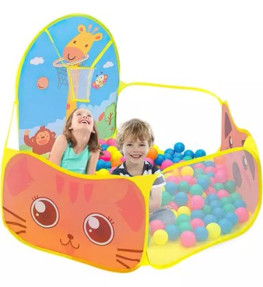 ALBERCA PELOTAS PISCINA CORRAL BEBÉS JUEGO NIÑOS NARANJO - 1