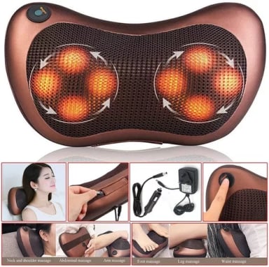 MASAJEADOR ELÉCTRICO ALMOHADA COJÍN LUMBAR CUELLO PIERNAS - 1