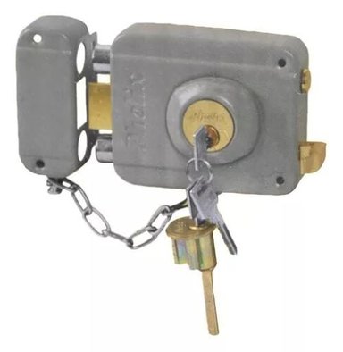 CHAPA CERRADURA NUEVO CADENA CILINDRO 18X10 CM - 1