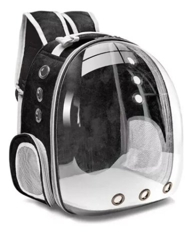 MOCHILA TRANSPORTADORA PERROS GATOS BOLSO TRANSPARENTE - 1