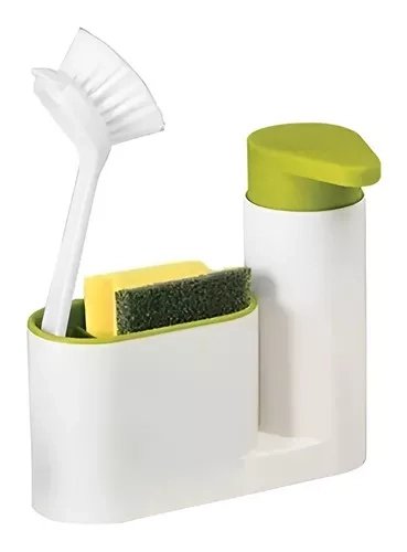 DISPENSADOR JABÓN LÍQUIDO LAVALOZAS LAVAPLATOS PORTA ESPONJA - 1