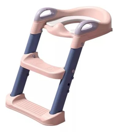 ADAPTADOR URINARIO INFANTIL CON ESCALERA ROSADO - 1