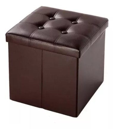 PUFF BAUL SILLA ECOCUERO PLEGABLE ORGANIZADOR 38CM X 38CM - 1