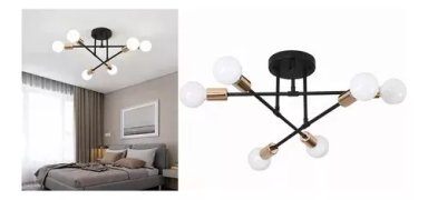 LÁMPARA DE TECHO COLGANTES MODERNA 6 LUZ E27 VINTAGE CON DIY - 1