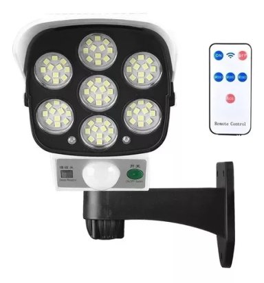 FOCO SOLAR TIPO CÁMARA SENSOR MOVIMIENTO + CONTROL REMOTO - 1