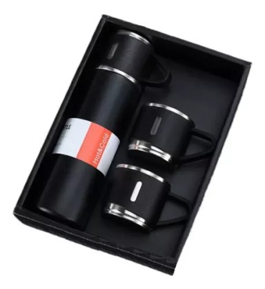 SET TERMOS PARA AGUA CALIENTE TERMO CAFE + 3 TAZAS 500 ML - 1