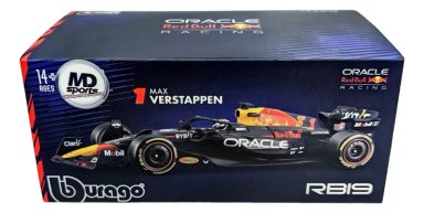 AUTO FORMULA 1 RedBull RB19 2023 #1 Max Verstappen Caja Acrilica Burago - 2