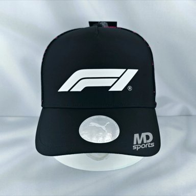 GORRO JOCKEY OFICIAL FORMULA 1 LOGOTIPO F1 NEGRO SPLASH ROSA 2025 - 2