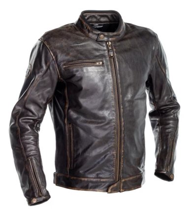 CHAQUETA PARA MOTO RICHA CUERO NORMANDIE BROWN - 1