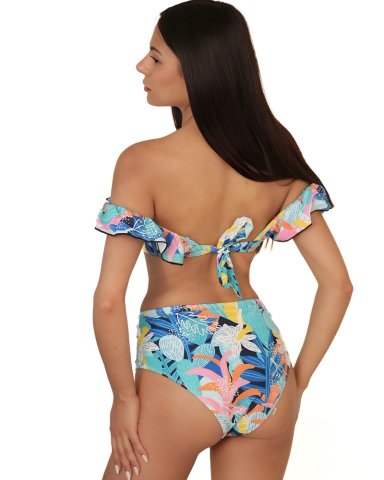 TRAJE BAÑO MUJER GLORIAHOON AZUL BIKINI SEXY CINTURA ALTA VUELOS Y LAZO - 8