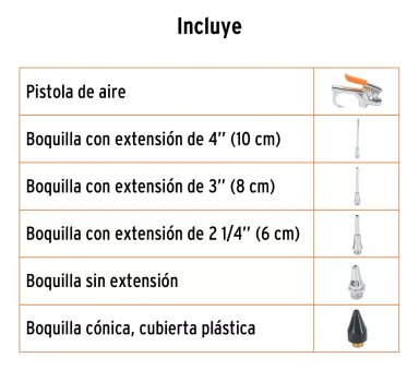 JUEGO DE PISTOLA PARA SOPLETEAR AIRE 6 PZAS TRUPER (JAN-5) - 3